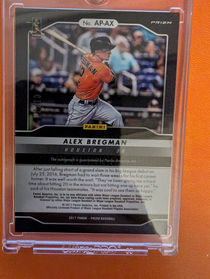 2017 Panini Gold Prizim Alex Bregman Rookie Auto /10 - Image 2 of 2