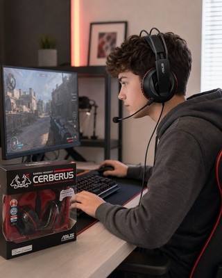 New in Box ASUS Cerberus Gaming Headset Wired Over-Ear Headphones PS4 PC Mac