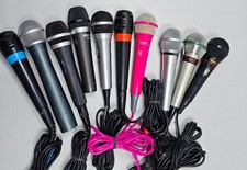 Lot of 10 Assorted Microphones - Untested, Signs of Use, Various Color and Model