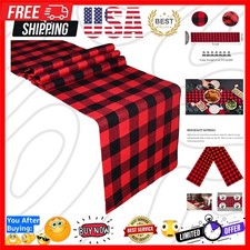 Buffalo Check Table Runner Cotton Red and Black Plaid Classic Stylish Design ...
