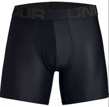 Under Armour K2705 Mens Black 2-Pack UA Tech 6 Inch Boxer Briefs Size Large