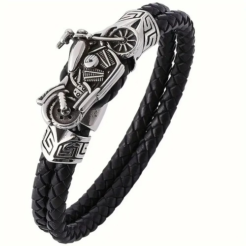 PU Leder Motorrad/Motorrad Armband Bracelet Biker Geschenk NEU *UK-Verkäufer* - Bild 1 von 2