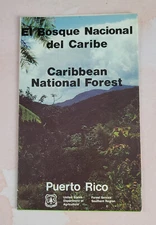 Vintage CARIBBEAN NATIONAL FOREST PUERTO RICO Forest Service Brochure ©1988