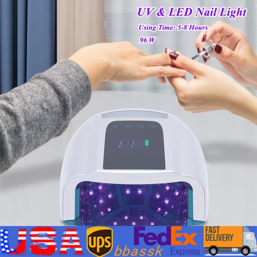 96W UV LED Nail Light Manicure Cordless Nail Lamp Nail Dryer Rechargeable New