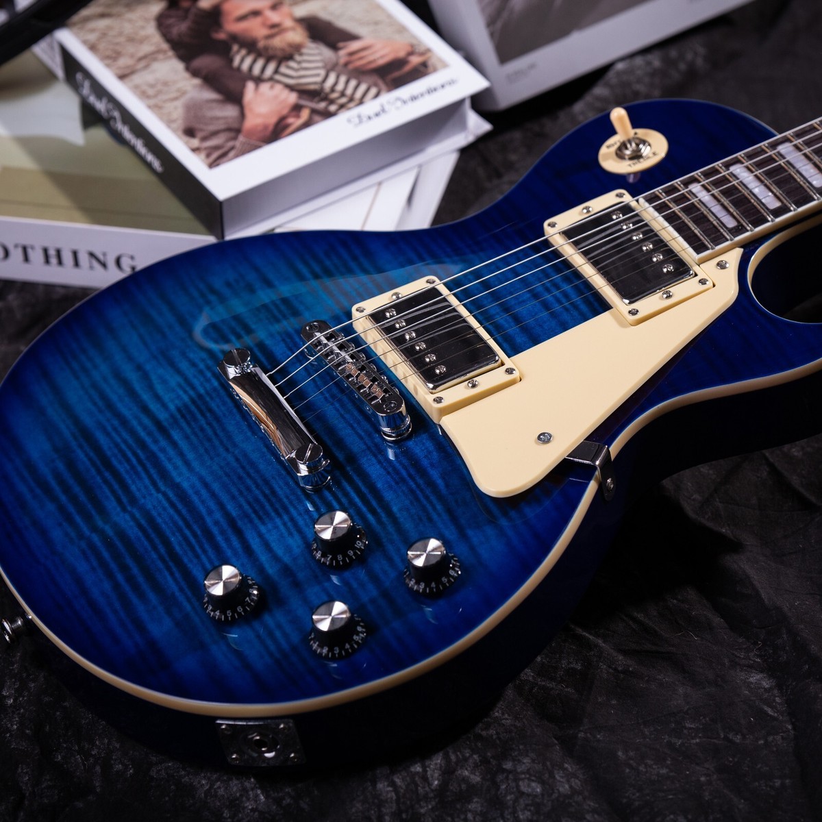 Grote LP Electric Guitar: Solid Mahogany Body LPYS-006(Blue