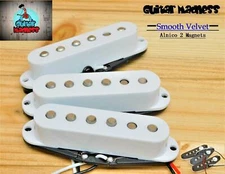 G.M. Smooth Velvet  Alnico II Single Coil Set (White) for Fender Stratocaster