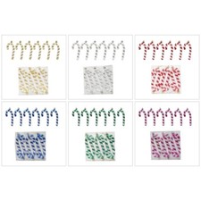 6Pcs Glitter Candy Cane Christmas Tree Decoration DIY Plastic Hanging Ornaments
