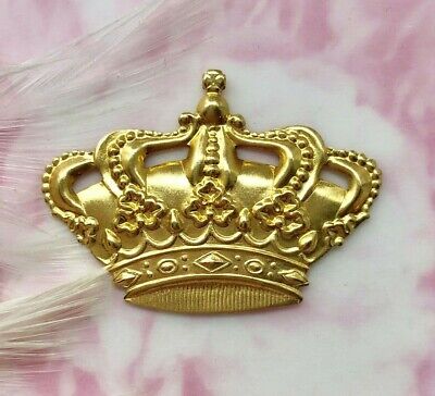 FA-6085 Details about  / ANTIQUE BRASS Crown Stamping ~ Jewelry Oxidized Finding