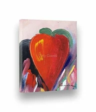Handpainted Abstract Painting PAINTED HEART 7"X8" Stretched Canvas by Lombardi