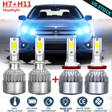 Blue H7+H11 Combo LED Headlight Kit Hi/Lo Beam Bulb for Ford Fusion 2006-2018 US