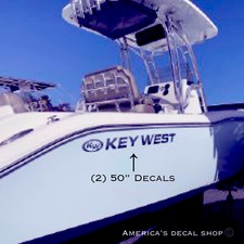 Key West Boat Yacht Decals 2PC Set Vinyl High...