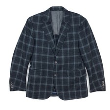 Hackett Plaid Blazer 38R 48 Men Small Tweed Jacket Wool Cashmere Sport Coat Grey