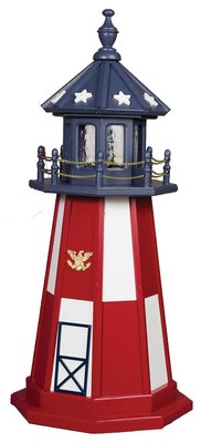 Poly Lighthouse Amish Made in USA 2' to 6' High - Patriotic #2