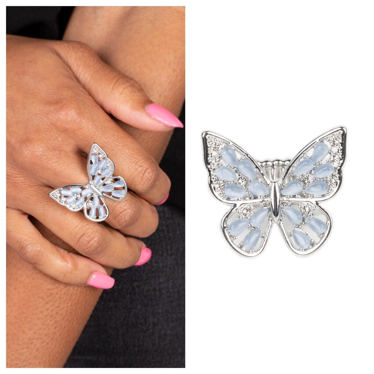 Paparazzi Flying Fashionista Blue Butterfly Ring NEW