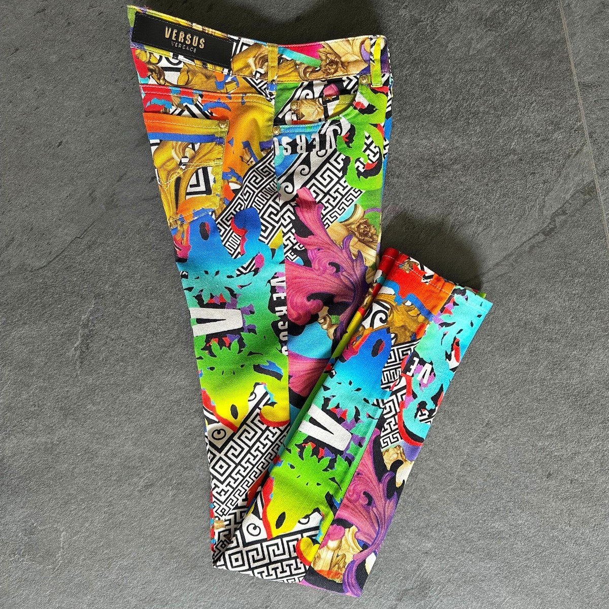 VERSACE VERSUS jeans rainbow print stretch size 24 from F/W 2014