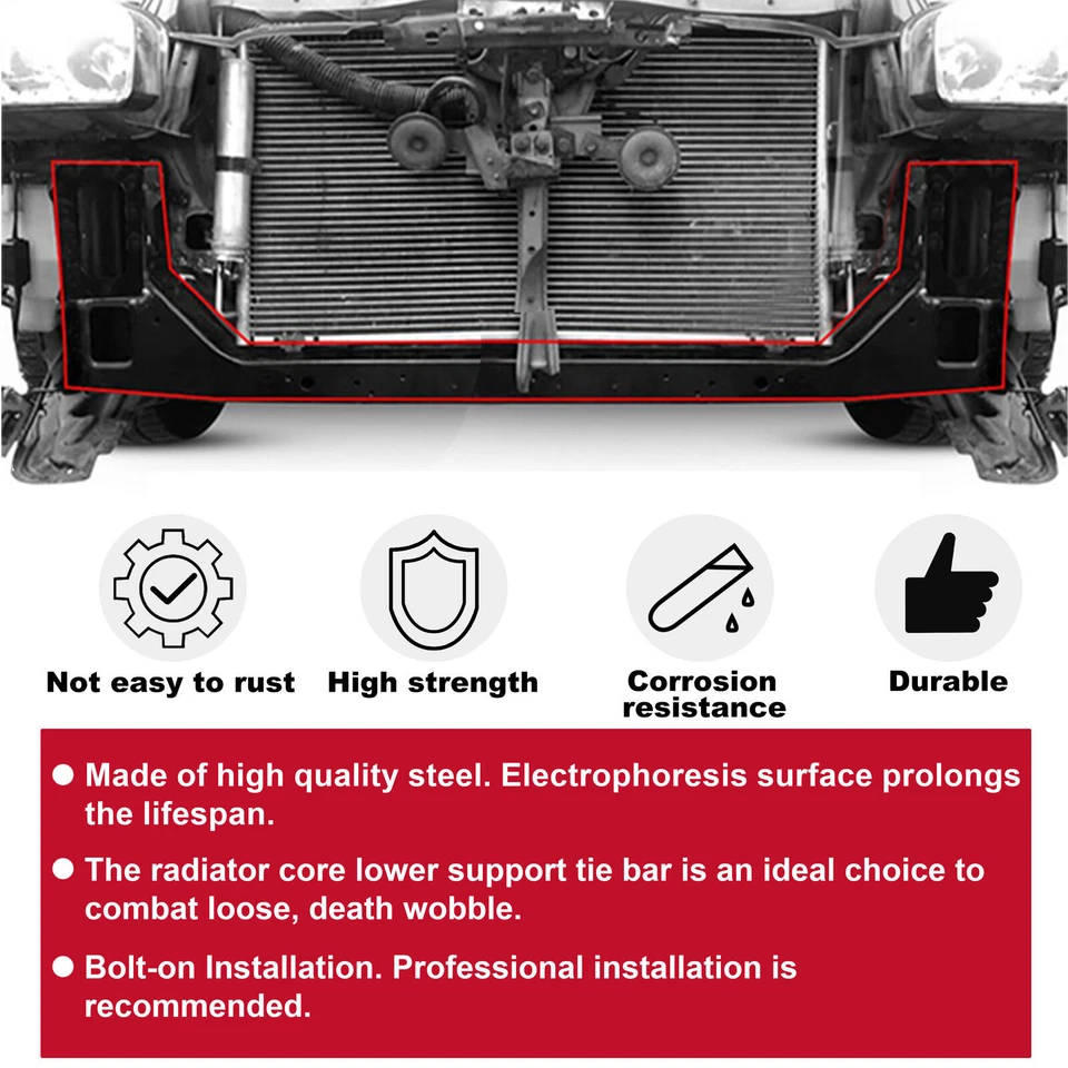 For Nissan 2000 2001 2002 2003 Maxima Radiator Core Lower Support Tie Bar Black - Imagem 4 de 4