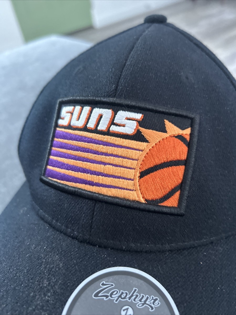 Vintage Phoenix Suns Zephyr Hat Fitted XL NBA Cap Black