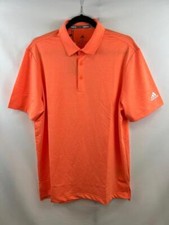 ADIDAS GOLF Men's ULT 365 HEATHER Short Sleeve Polo Shirt Art Orange Sz M NWT
