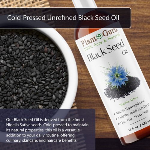 Black Cumin Seed Oil 8 oz. Cold Pressed Nigella Sativa Pure Unrefined Kalonji - Picture 4 of 9