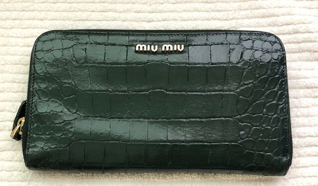 小物 miu miu leather wallet dark green Authentic Miu Miu Wallet in Dark Green color | eBay