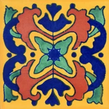 Mexican Tile Folk Art Handmade Talavera Backsplash Handpainted Mosaic # C189