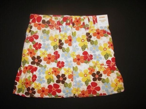 Gymboree Outlet white floral skirt skort blue orange yellow red brown 4 4T 5 5T - Picture 2 of 3