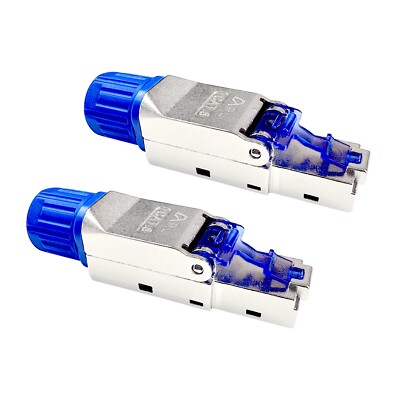 2x Cat8.1 Netzwerkstecker RJ45 Stecker Netzwerk Metall werkzeuglos cat8.1 LAN 2