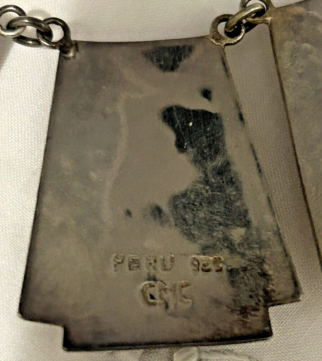 AUTHENTIC Peruvian Handmade 925 Silver Blue Green… - image 6