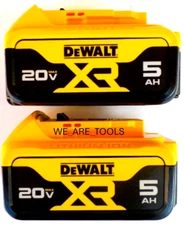 (2) Dewalt 20V DCB205-2 5.0 AH Batteries For Drill, Saw, Grinder 20 Volt