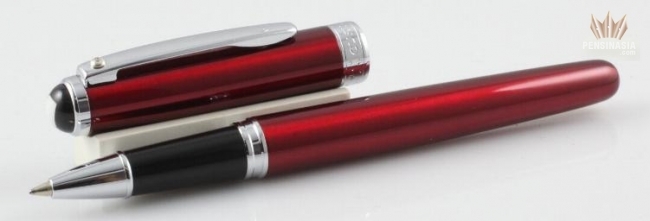 CURTIS KOMO DIAMOND RED RESIN WITH CHROME PLATED FINISH ROLLER BALL PEN GORGEOUS-image