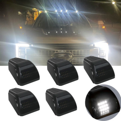 5XWhite Wireless Solar Cab Marker Rooftop For Ford F150 F250 Silverado Dodge Tuk