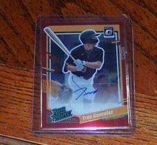 TRES GONZALEZ 2023 Donruss Optic Red 19/25 AUTO PITTSBURGH PIRATES