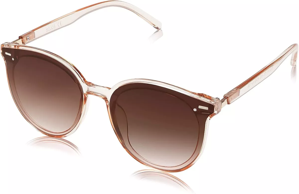 SOJOS Classic Round Sunglasses for Women Men Retro Vintage Shades Large Plastic