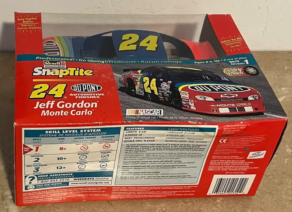 NEW NIB Revell Snaptite 24 Jeff Gordon Monte Carlo Dupont Monte Carlo Model 1:24 - Image 2 of 3