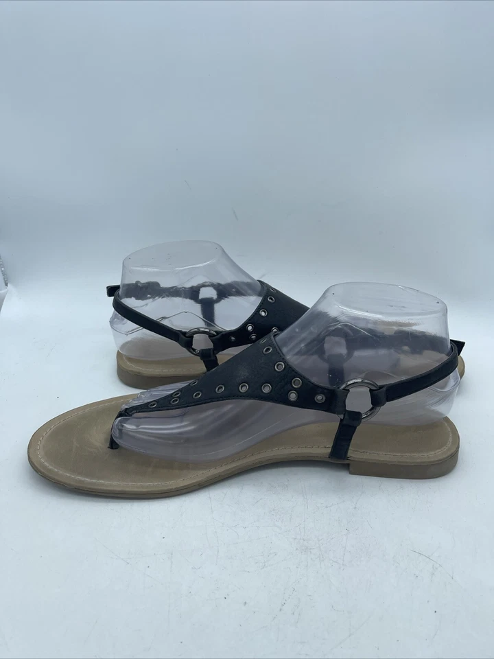 Simply Vera Women's Sandals Size 10M Black Thong Flats Ankle Strap - Image 3 of 4