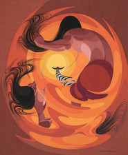 Oscar Howe : Sacro-Wi-Dance : Sun Dance : 13x19 Archival Art Print