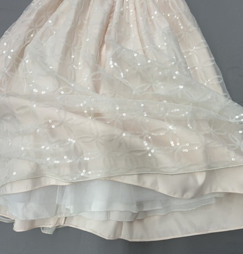 Cinderella Dress 8 Petal Pink Lace Sequin Tulle Bow Flower Girl Party Pageant - Picture 4 of 9