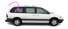 Fits: 1996-2000 Dodge Grand Caravan & Plymouth Grand Voyager Right Quarter Glass