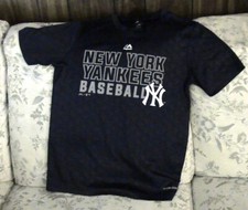 New York Yankees Boys T-Shirt Navy Tee Cool Base Majestic Logo