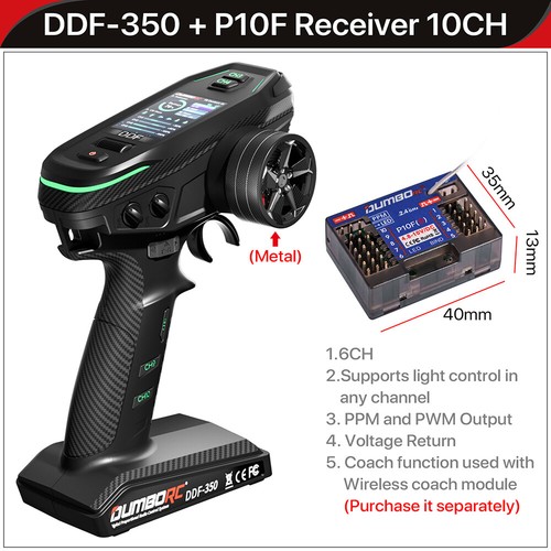 DUMBORC DDF-350 2.4G Transmisor + Receptor 10CH LCD FHSS Radio para RC Coche Barco - Imagen 12 de 34