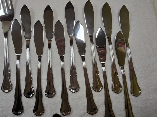 Servizio Set Posate Pesce per 12 Acciaio Inox 18 10 Dynasty Boullion 38 pz - Foto 7 di 10