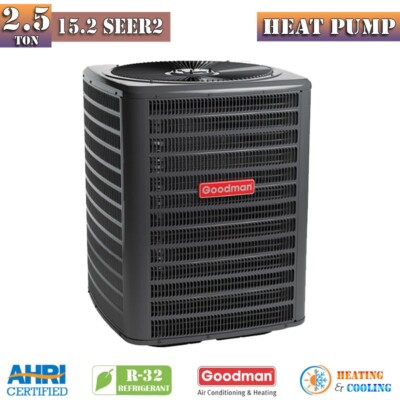 Goodman R-32 Split Heat Pump Condenser 2.5 Ton 15.2 SEER2 GLZS4BA3010 1-Phase