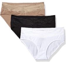 Lot Of 3, Warners 5609J No Pinching No Problems Hipsters With Lace Panties 10/3X