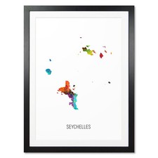Listing image for Seychelles Map, Poster, Canvas or Framed Print, watercolour painting 10932