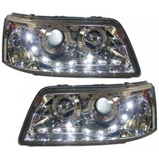 Chrome DRL LED Projector Headlights For VW Caravelle Transporter T5 03-09
