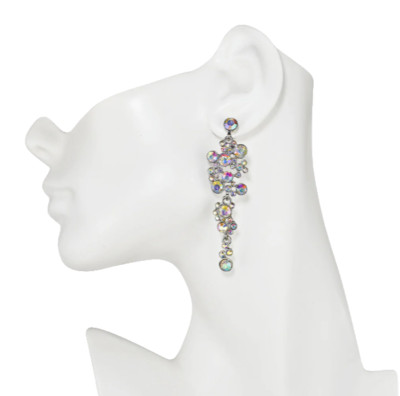 Kirks Folly Earrings Fairy Champagne Bubbles Pierced Silver tone