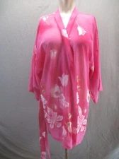 NWOT Private Luxuries Size S Womens 3/4 Sleeve Short Sheer Lightweight Robe 997