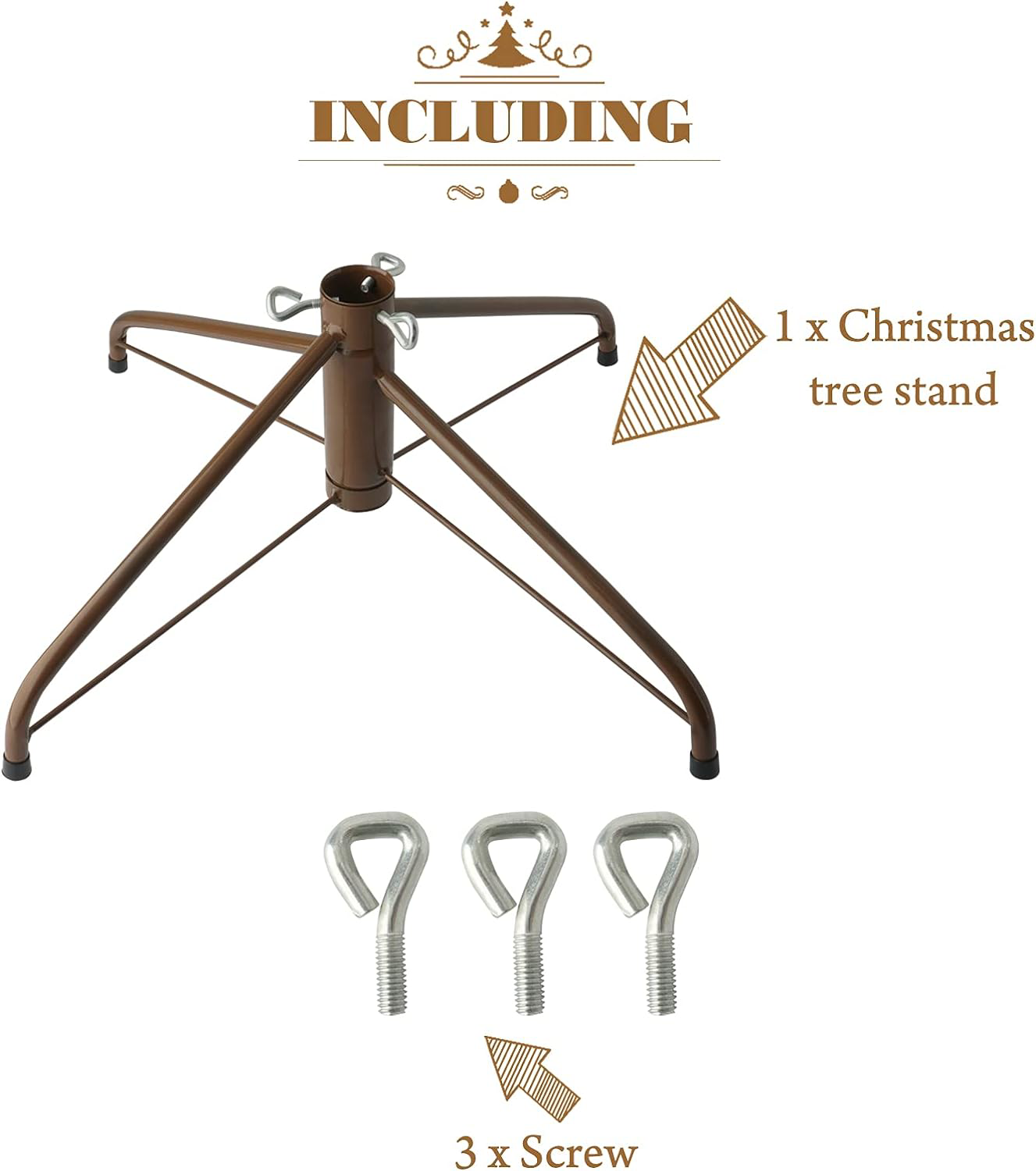 AddGrace Folding Christmas Tree Stand Metal Tree Stand Fits 1.25 Inch