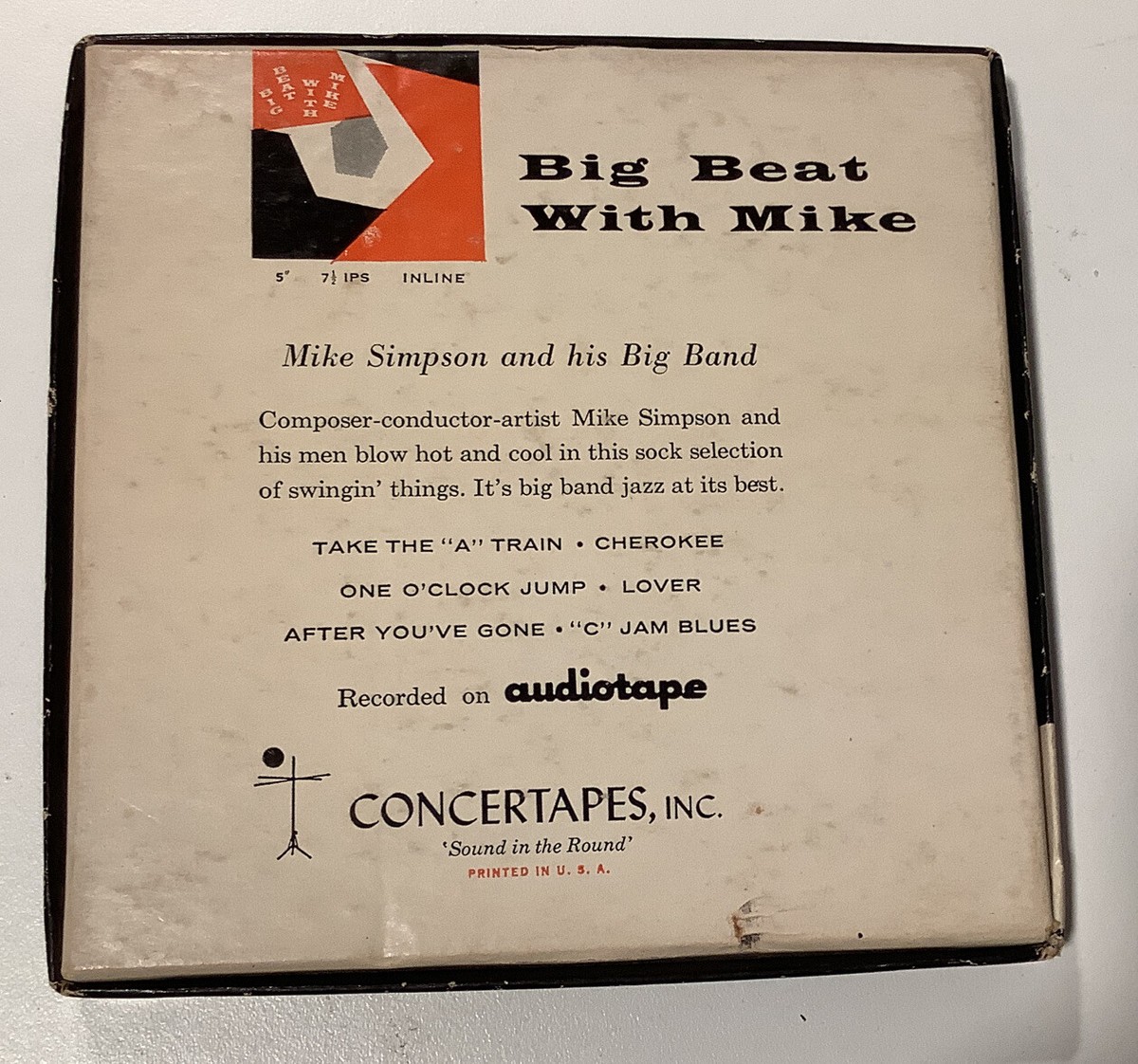 5” 7-1/2ips Mike Simpson And His Big Band Vol 2 Stereo Concertapes