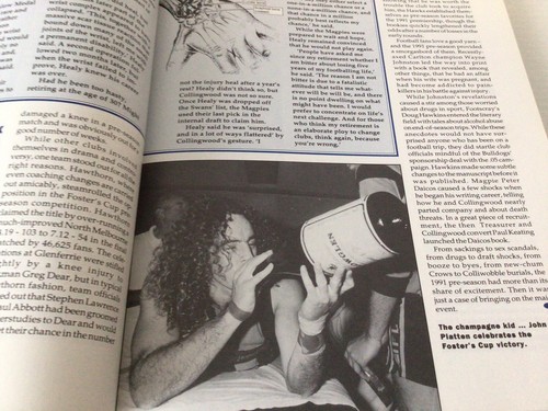 Football Year 91 Pb Includes Special Crows Section Rare Cover AFL Footy Book - Picture 13 of 15
